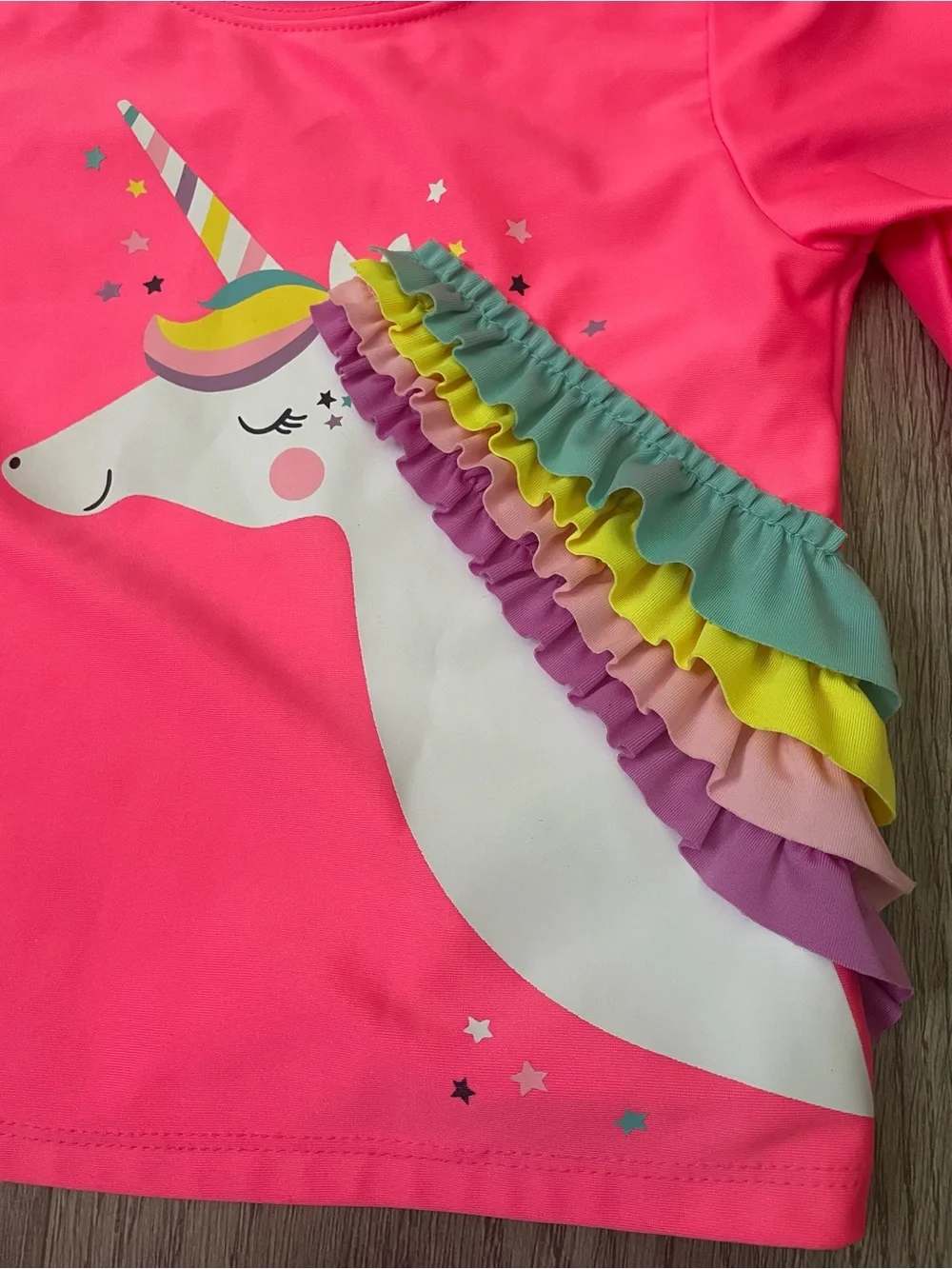 Cat & Jack Toddler Girl Two Piece Swimsuit 3T Pink Purple Unicorn Summer Beach